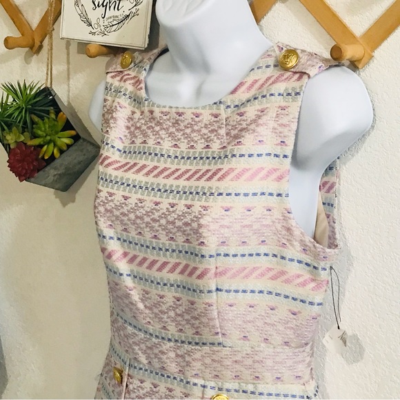 NWT Laundry by Shelli Segal Black Multicolored Tweed Dress Sz 4 - Picture 3 of 12